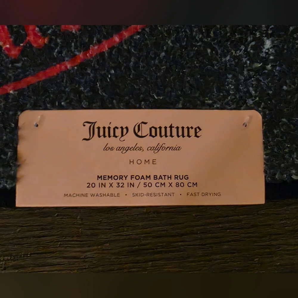 Juicy Couture Black and Pink Bath Rug